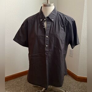 Alex Mill Charcoal Casual 3/4 Button-Down Popover Shirt Men’s XL